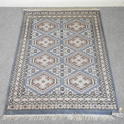 Lot 96 - A Caucasian style rug, with two rows of...