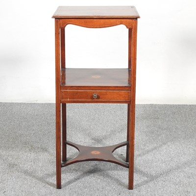 Lot 285 - An Edwardian mahogany and inlaid nightstand,...