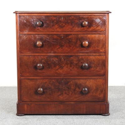 Lot 192 - A Victorian mahogany chest of drawers, on a...
