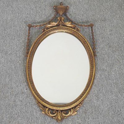 Lot 173 - An early 20th century gilt framed wall mirror,...