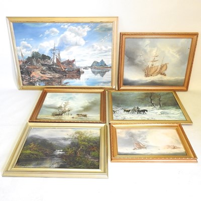 Lot 121 - Paul J Wintrip, 20th century, ships, signed...