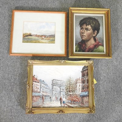 Lot 318 - Mayes, 20th century, head of a boy, signed oil...