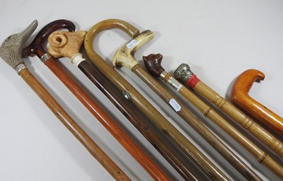 Lot 43 - A collection of novelty walking sticks and...