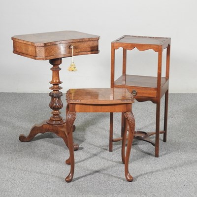 Lot 344 - A Victorian style burr walnut ladies work...