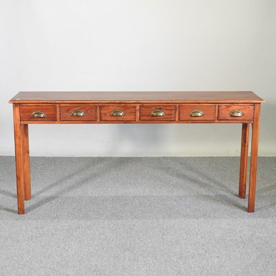 Lot 407 - A narrow side table, 19th century elements,...