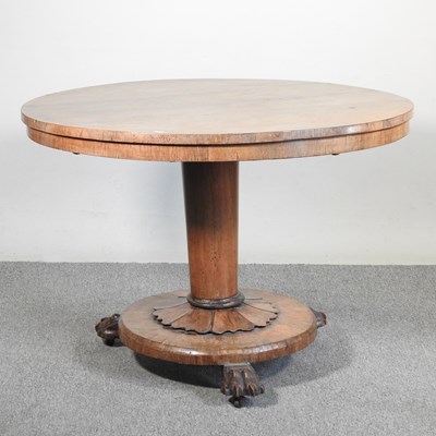 Lot 356 - A William IV rosewood circular breakfast table,...