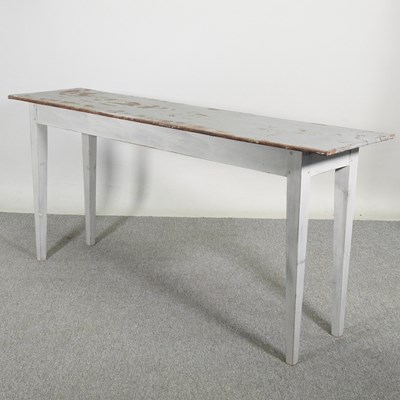 Lot 474 - A painted side table, with a galvanised metal top