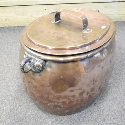 Lot 536 - A 19th century copper cauldron, 53cm wide,...