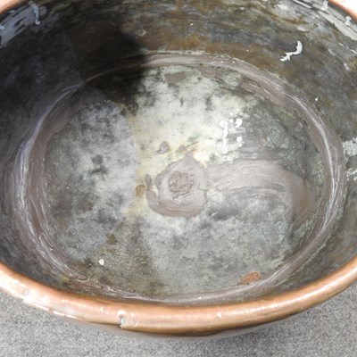 Lot 536 - A 19th century copper cauldron, 53cm wide,...