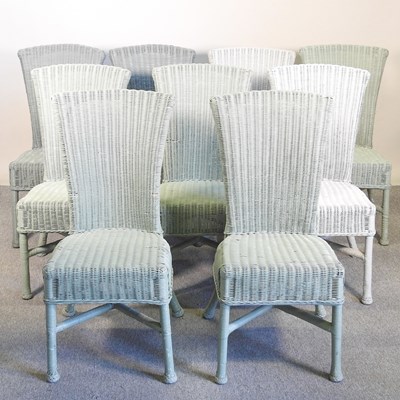 Lot 327 - A matched set of nine modern Lloyd Loom style...