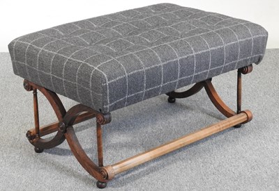 Lot 8 - A 19th century rosewood x-frame footstool,...