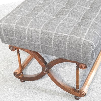 Lot 8 - A 19th century rosewood x-frame footstool,...