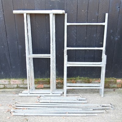 Lot 116 - A metal scaffold tower, in sections