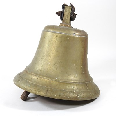 Lot 413 - A 19th century bronze school bell, 24cm high