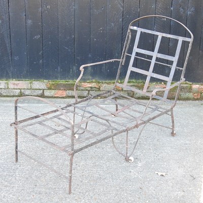Lot 189 - A 19th century painted iron folding campaign...