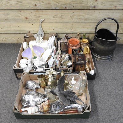 Lot 137 - A collection of items, to include a brass...