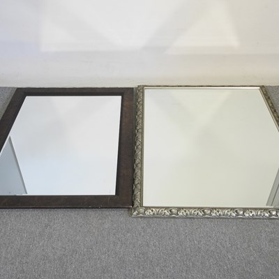 Lot 185 - A large silver painted framed wall mirror, 133...