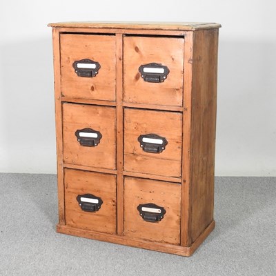 Lot 27 - A 19th century continental pine shop cabinet,...