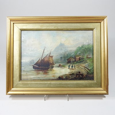 Lot 215 - English school, 19th century, coastal...