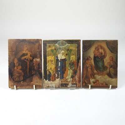 Lot 292 - Continental school, religious icon, on panel,...