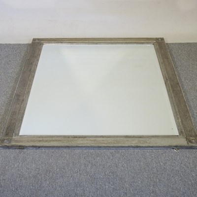 Lot 90 - A large silver painted framed wall mirror, 142...