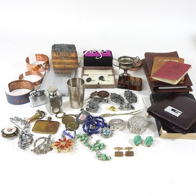Lot 377 - A pair of 9 carat gold cufflinks, together...