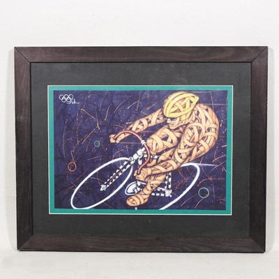 Lot 361 - Otto Schade, contemporary, Cyclist, print, 27...