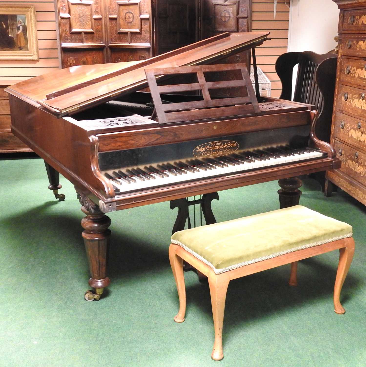 Lot 623 - A Victorian rosewood cased boudoir grand piano