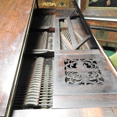 Lot 623 - A Victorian rosewood cased boudoir grand piano