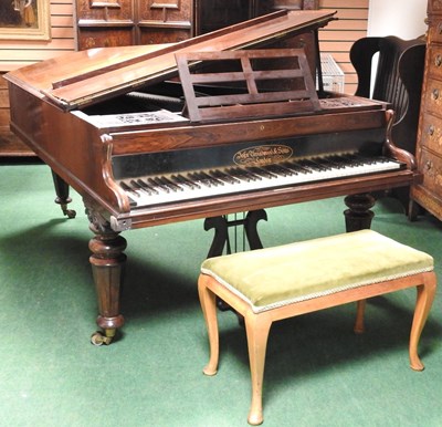 Lot 623 - A Victorian rosewood cased boudoir grand piano