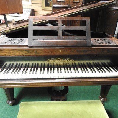 Lot 623 - A Victorian rosewood cased boudoir grand piano