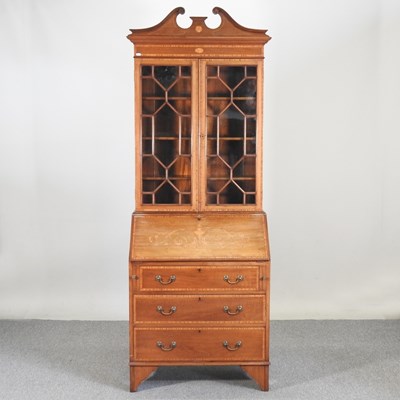 Lot 403 - An Edwardian mahogany and inlaid bureau...