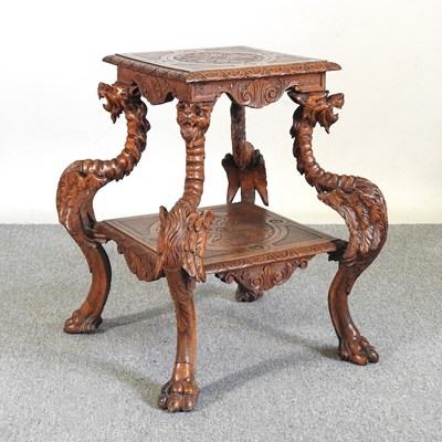 Lot 100 - An early 20th century Italian carved walnut...