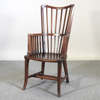 Lot 359 - An early 20th century oak spindle back...
