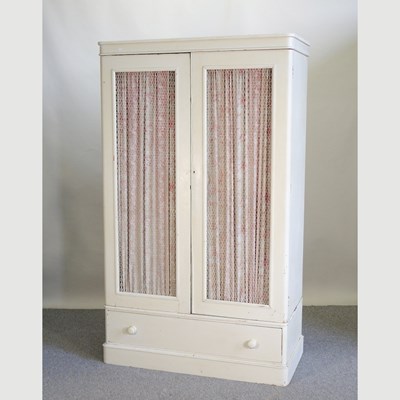 Lot 424 - A Victorian later white painted wardrobe