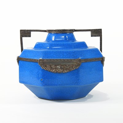 Lot 352 - An early 20th century Boch Freres blue glazed vase