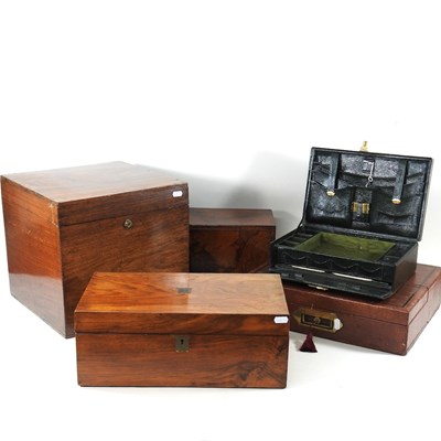 Lot 120 - A 19th century rosewood hat box, with a hinged...