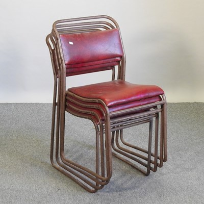 Lot 430 - A set of four metal stacking chairs