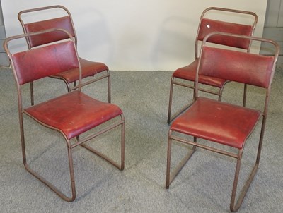 Lot 430 - A set of four metal stacking chairs