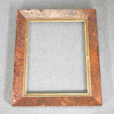 Lot 424 - A 19th century burr yew framed picture frame,...