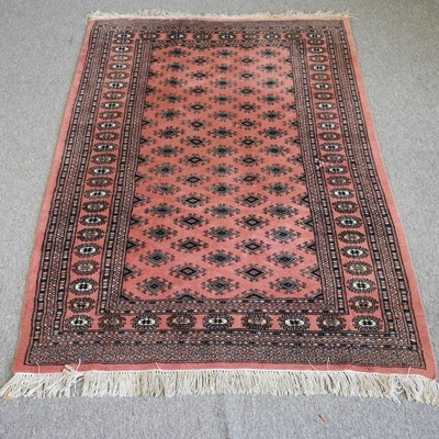 Lot 221 - A bokhara rug, with two rows of medallions, on...