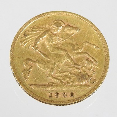 Lot 37 - A Victorian half sovereign coin, dated 1900
