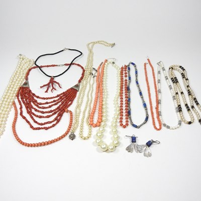 Lot 208 - A coral bead necklace, together with a...