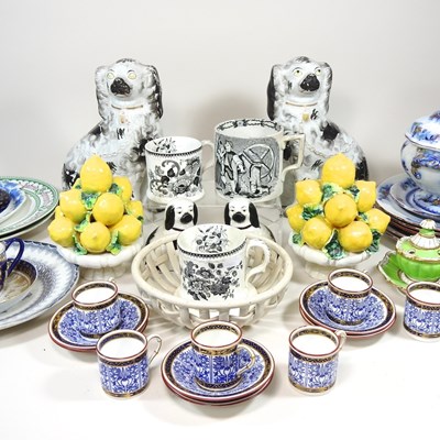 Lot 221 - A pair of Victorian Staffordshire pottery...