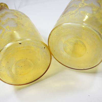 Lot 40 - A pair of 19th century yellow overlaid glass...
