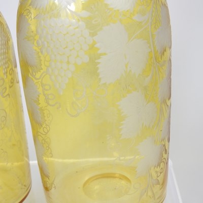 Lot 40 - A pair of 19th century yellow overlaid glass...