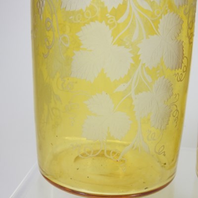 Lot 40 - A pair of 19th century yellow overlaid glass...