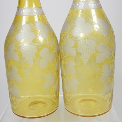 Lot 40 - A pair of 19th century yellow overlaid glass...