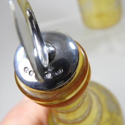 Lot 40 - A pair of 19th century yellow overlaid glass...