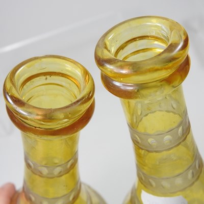 Lot 40 - A pair of 19th century yellow overlaid glass...